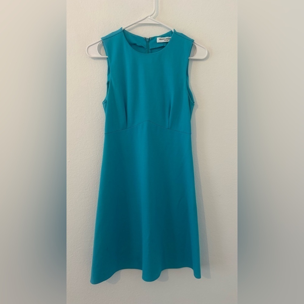Amanda Uprichard Ponte Knit Dress Aqua Teal Cocktail Office A Line Size Small